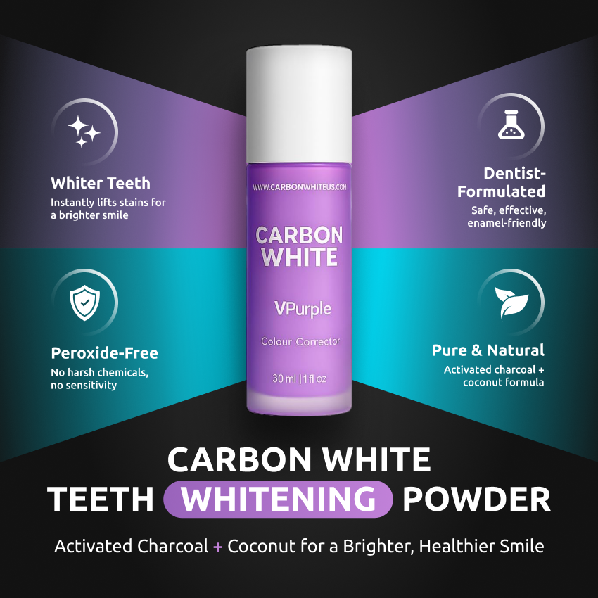 Carbon White – V Purple Teeth Whitening Serum – Instant Brightening, No Peroxide (30ml)