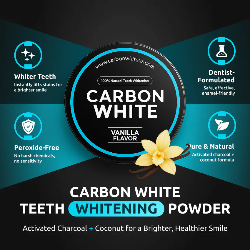 Carbon White – Charcoal Teeth Whitener Powder – Vainilla (30g)