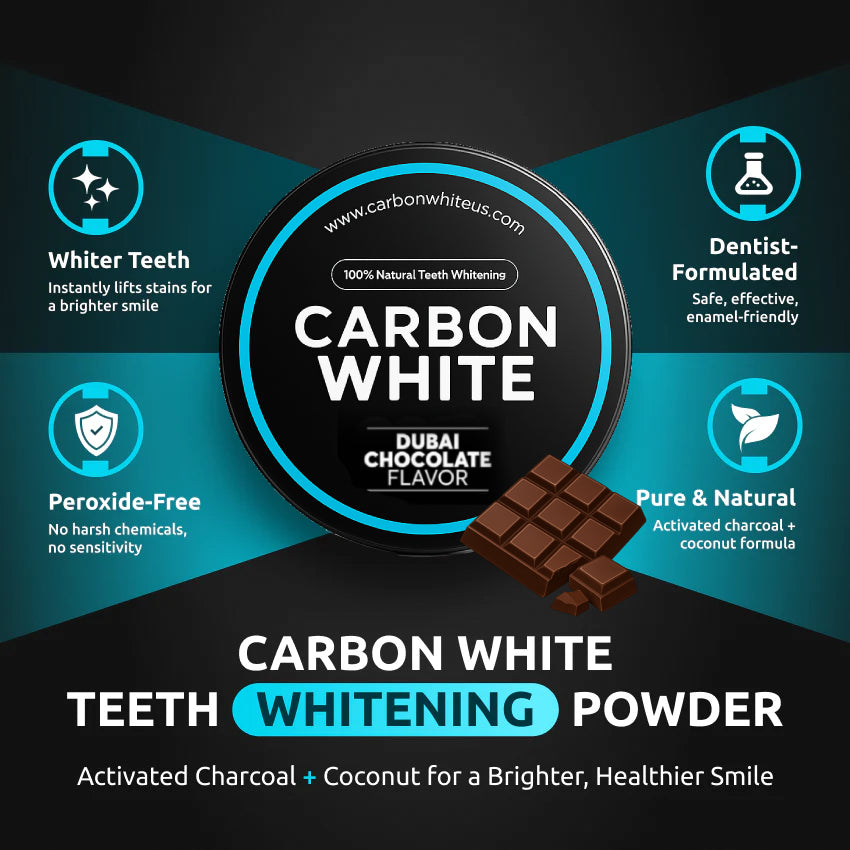 Carbon White – Charcoal Teeth Whitener Powder – Dubai Chocolate(30g) (Copia) (Copia)