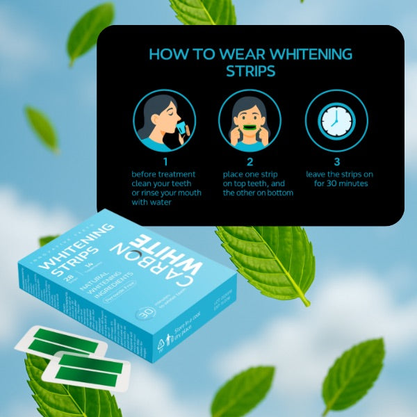 Carbon White - Teeth Whitening Starter Kit – Purple Serum + Charcoal Powder + Whitening Strips – Natural, Daily, Instant Brightening