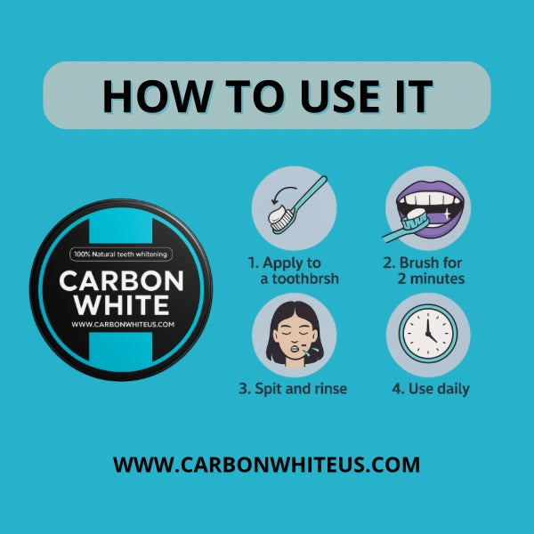 Carbon White - Teeth Whitening Starter Kit – Purple Serum + Charcoal Powder + Whitening Strips – Natural, Daily, Instant Brightening