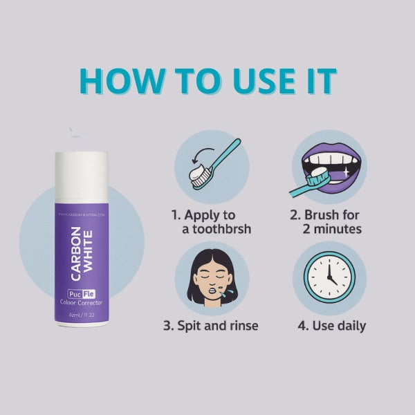 Carbon White – V Purple Teeth Whitening Serum – Instant Brightening, No Peroxide (30ml)