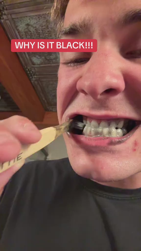 Load video: Carbon White – Charcoal Teeth Whitener Powder – Natural, Vegan, Coconut (30g)